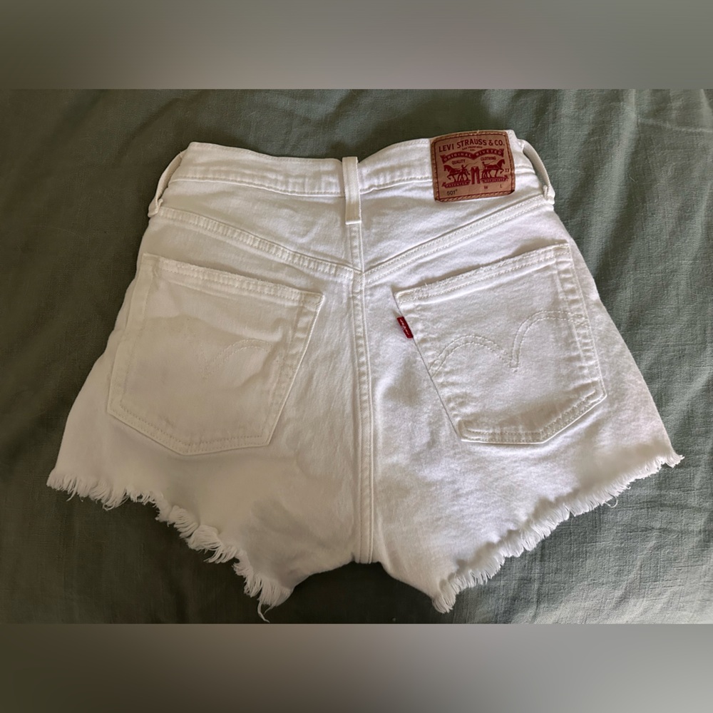 White Levi 501 Shorts